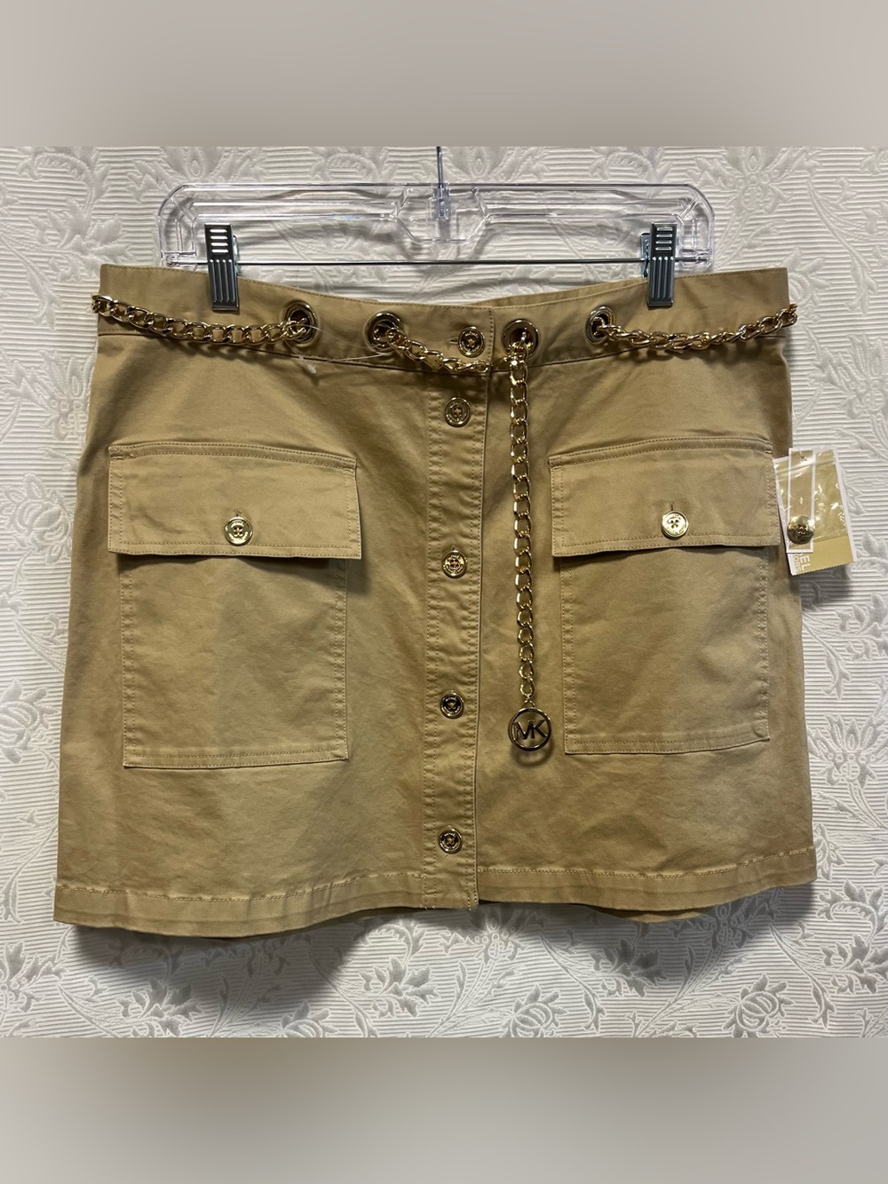NWT Michael Kors Tan Skirt with Gold Belt